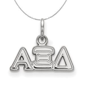 Sterling Silver Alpha Xi Delta XS (Tiny) Greek Necklace - 24 Inch